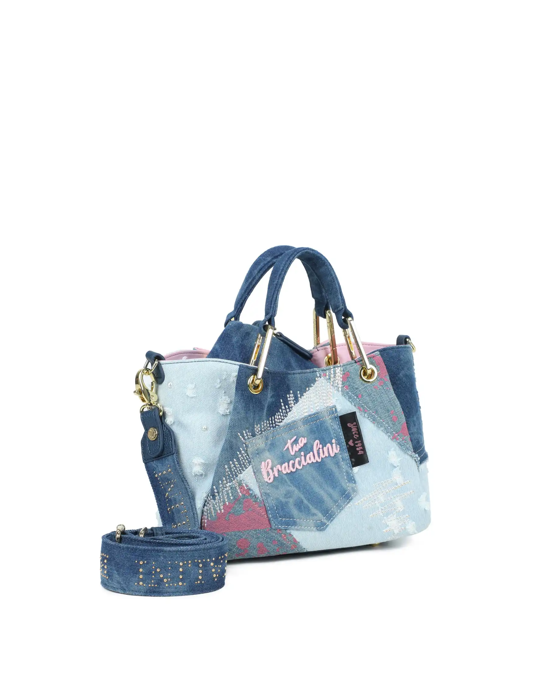 BRACCIALINI BORSA AMY JEANS BLU
