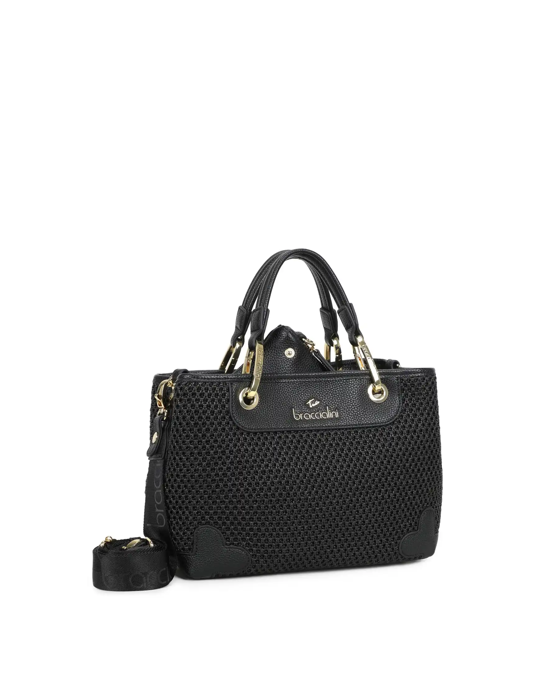 BRACCIALINI BORSA BETH TRICOT NERO