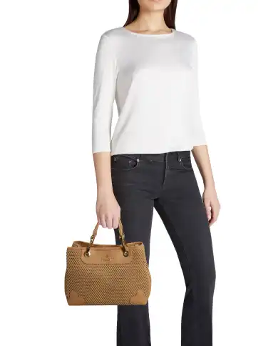 BRACCIALINI BORSA BETH TRICOT CAMMELLO