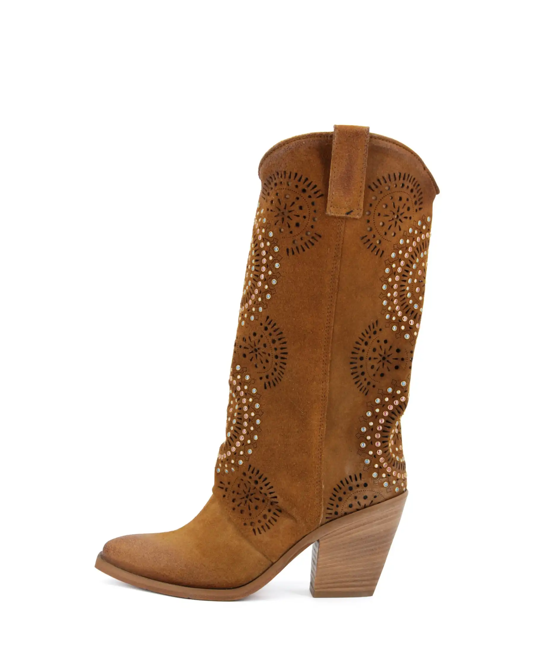 METISSE STIVALI TEXANI CUOIO