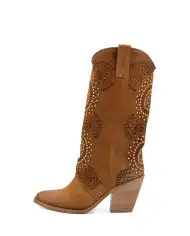 METISSE STIVALI TEXANI CUOIO