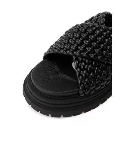 BUFFALO CIABATTINE LENNOX CROSS NERO