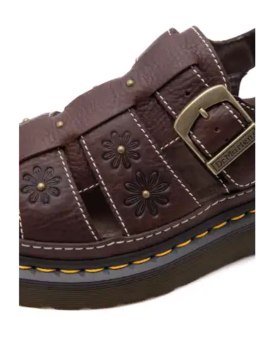 DR. MARTENS SANDALI WRENLIE FLOWER MARRONE