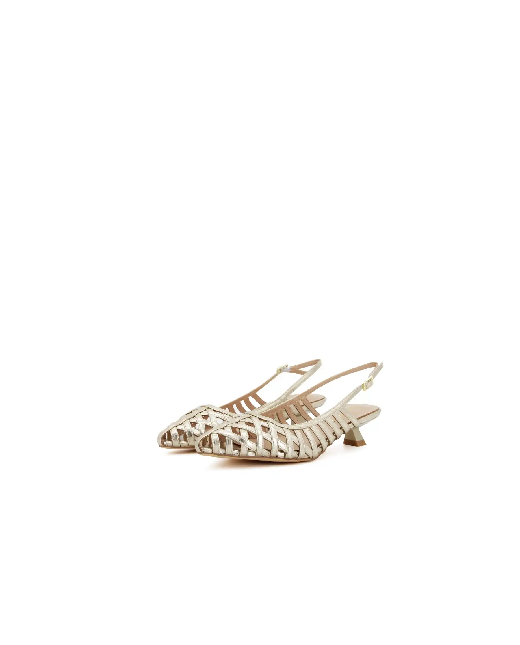 CLAUD•V SLING BACK PLATINO