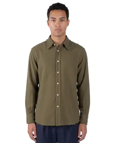 ATOMO FACTORY CAMICIA RICAMATA VERDE MILITARE