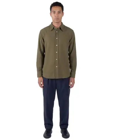 ATOMO FACTORY CAMICIA RICAMATA VERDE MILITARE