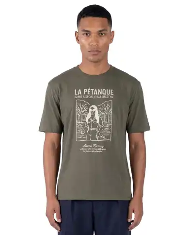 ATOMO FACTORY T-SHIRT RICAMATA VERDE MILITARE