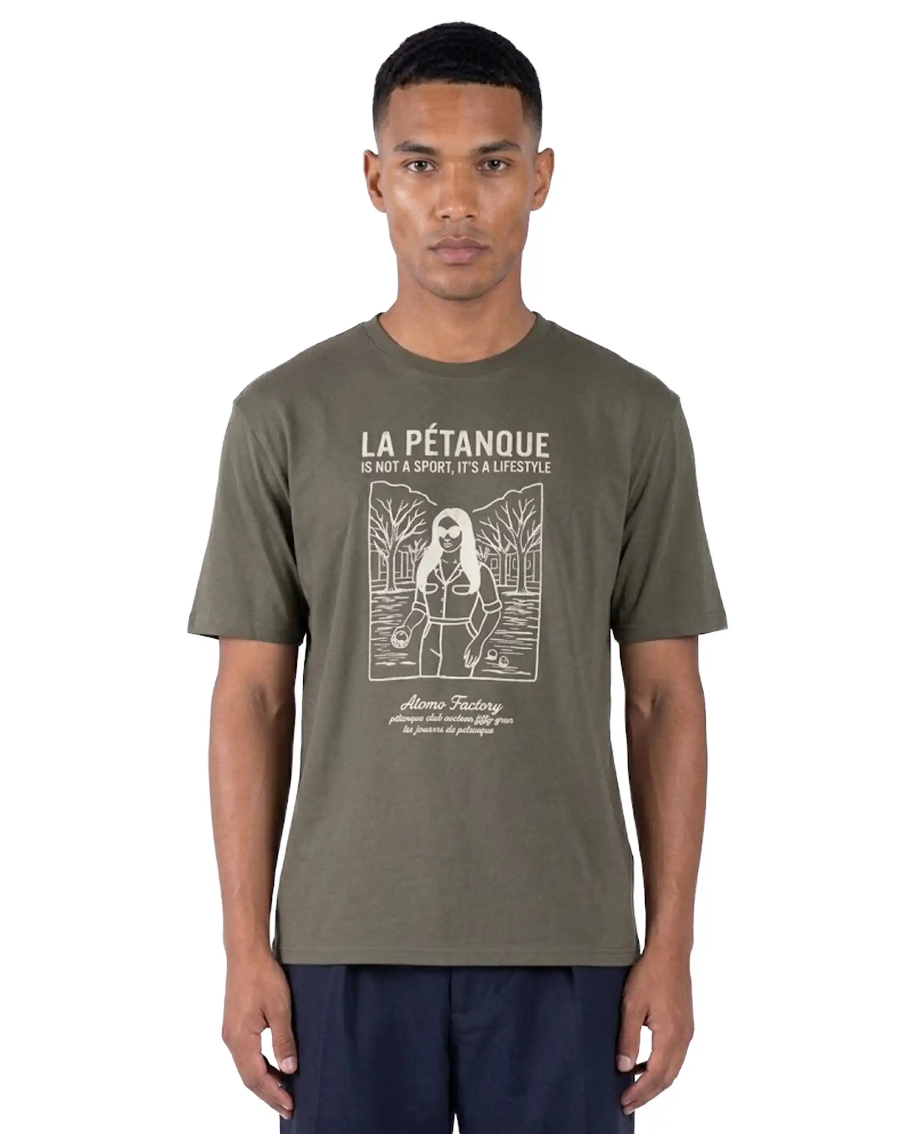 ATOMO FACTORY T-SHIRT RICAMATA VERDE MILITARE