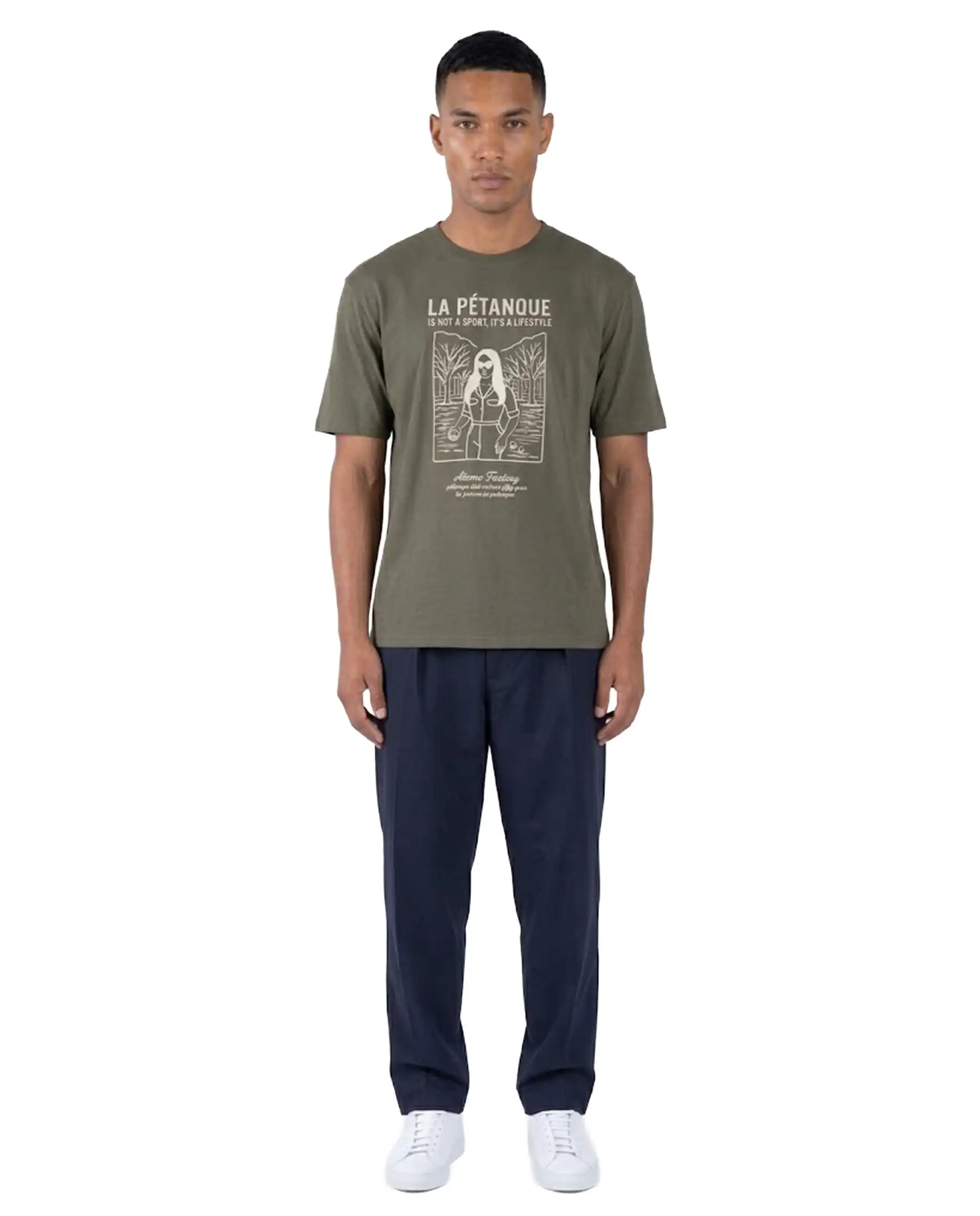 ATOMO FACTORY T-SHIRT RICAMATA VERDE MILITARE