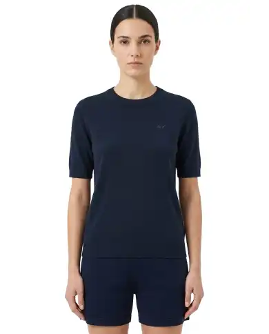 SUN 68 T-SHIRT SWEATER BLU