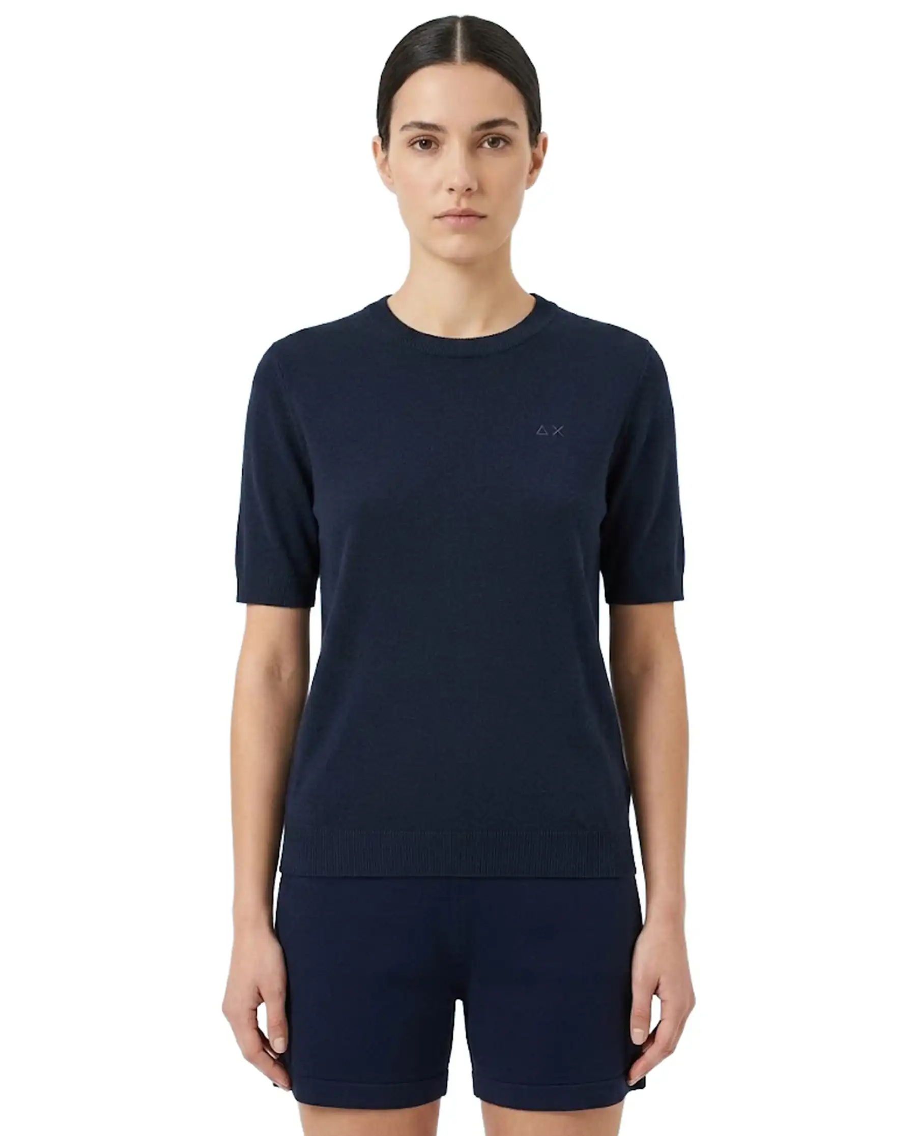 SUN 68 T-SHIRT SWEATER BLU