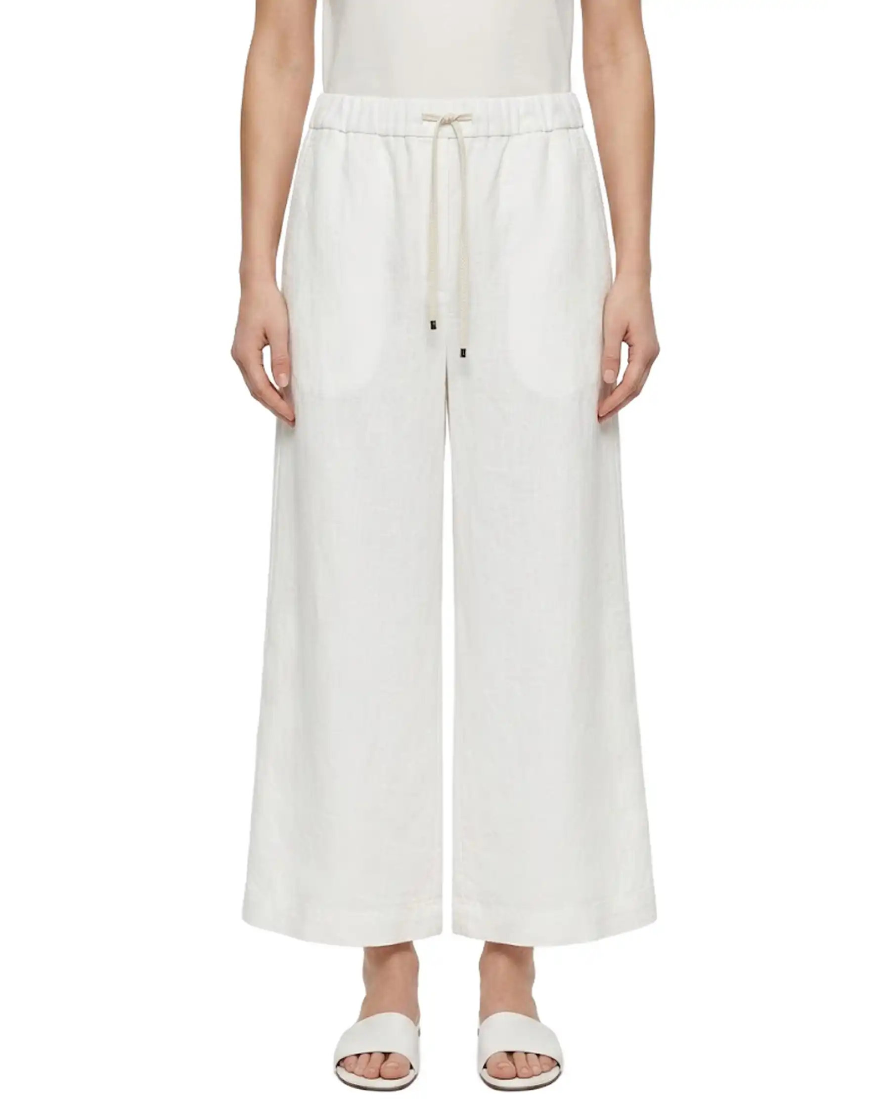 SUN 68 PANTALONI GAMBA LARGA BIANCO