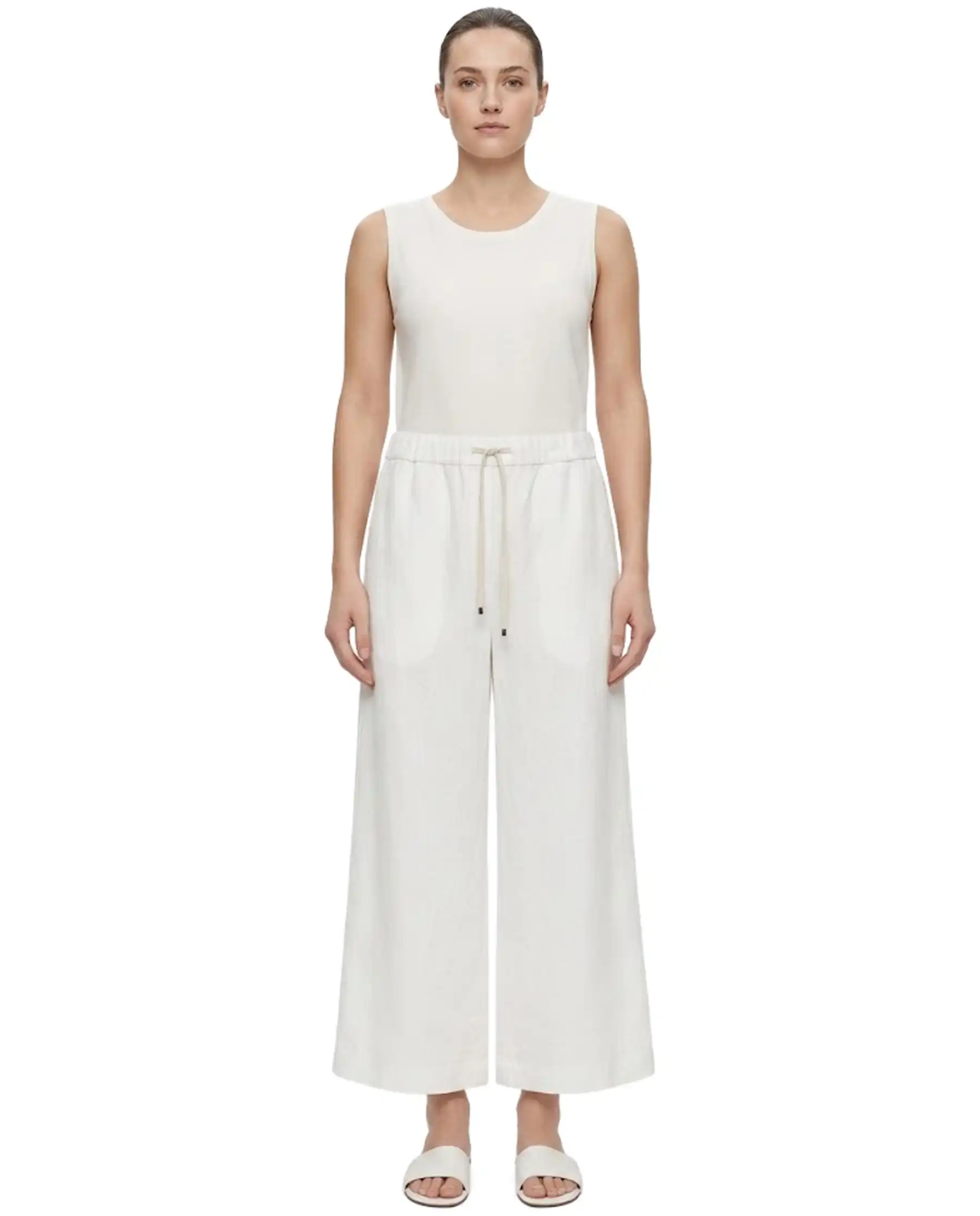 SUN 68 PANTALONI GAMBA LARGA BIANCO