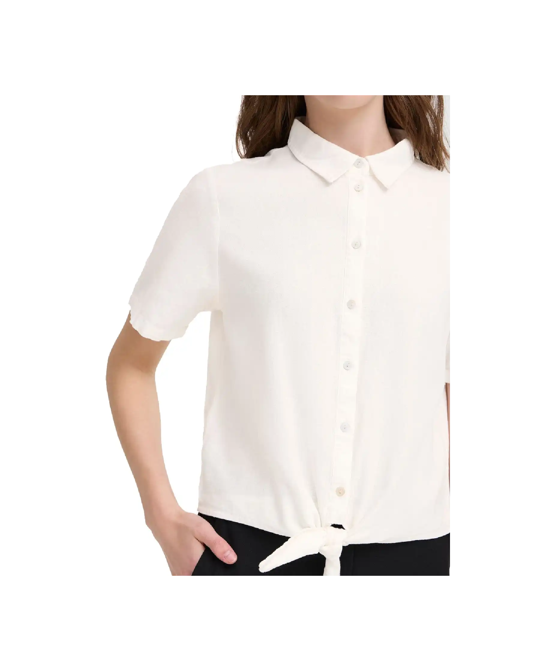 ICHI CAMICIA LINNO BIANCO