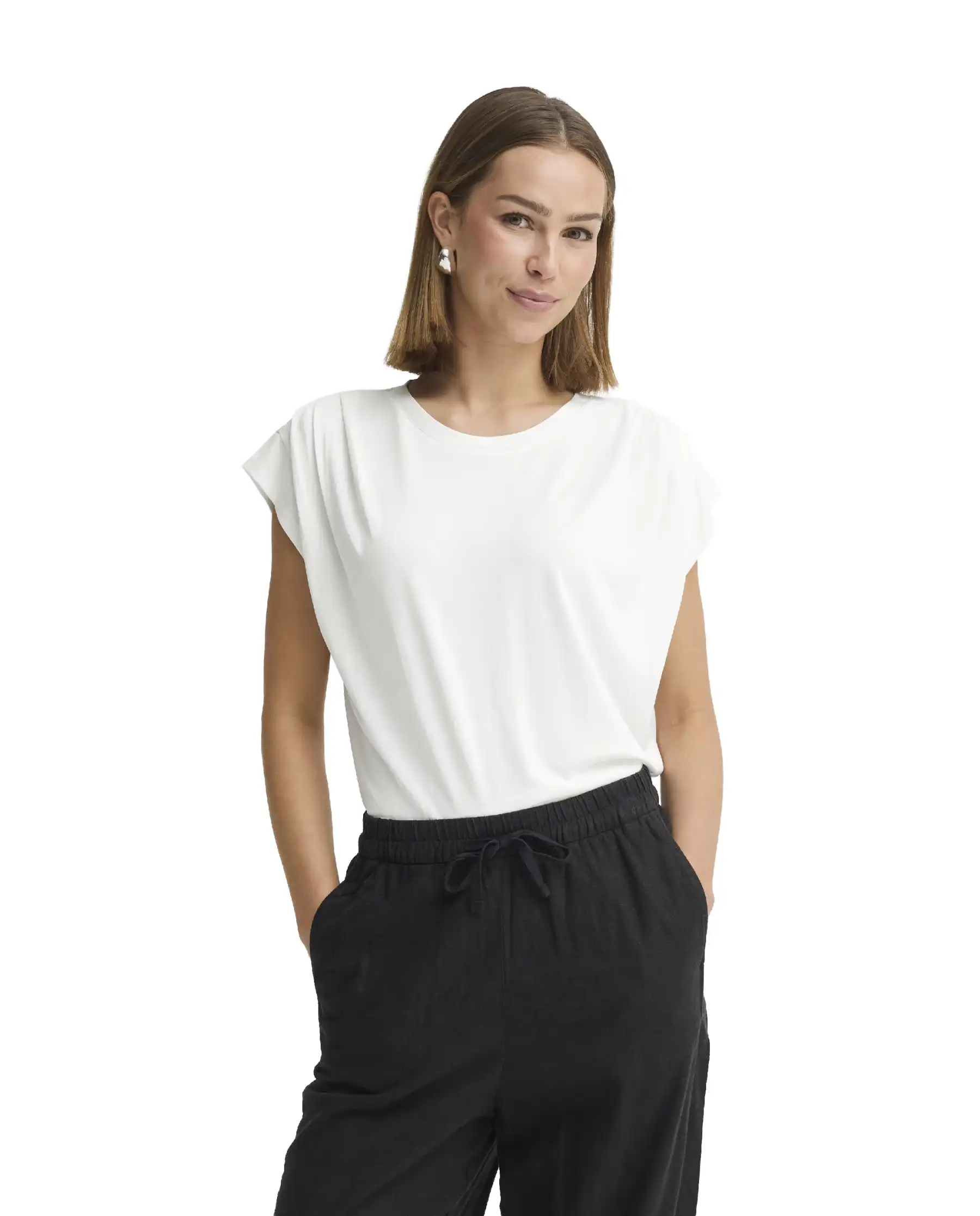 ICHI T-SHIRT LISKEN BIANCO