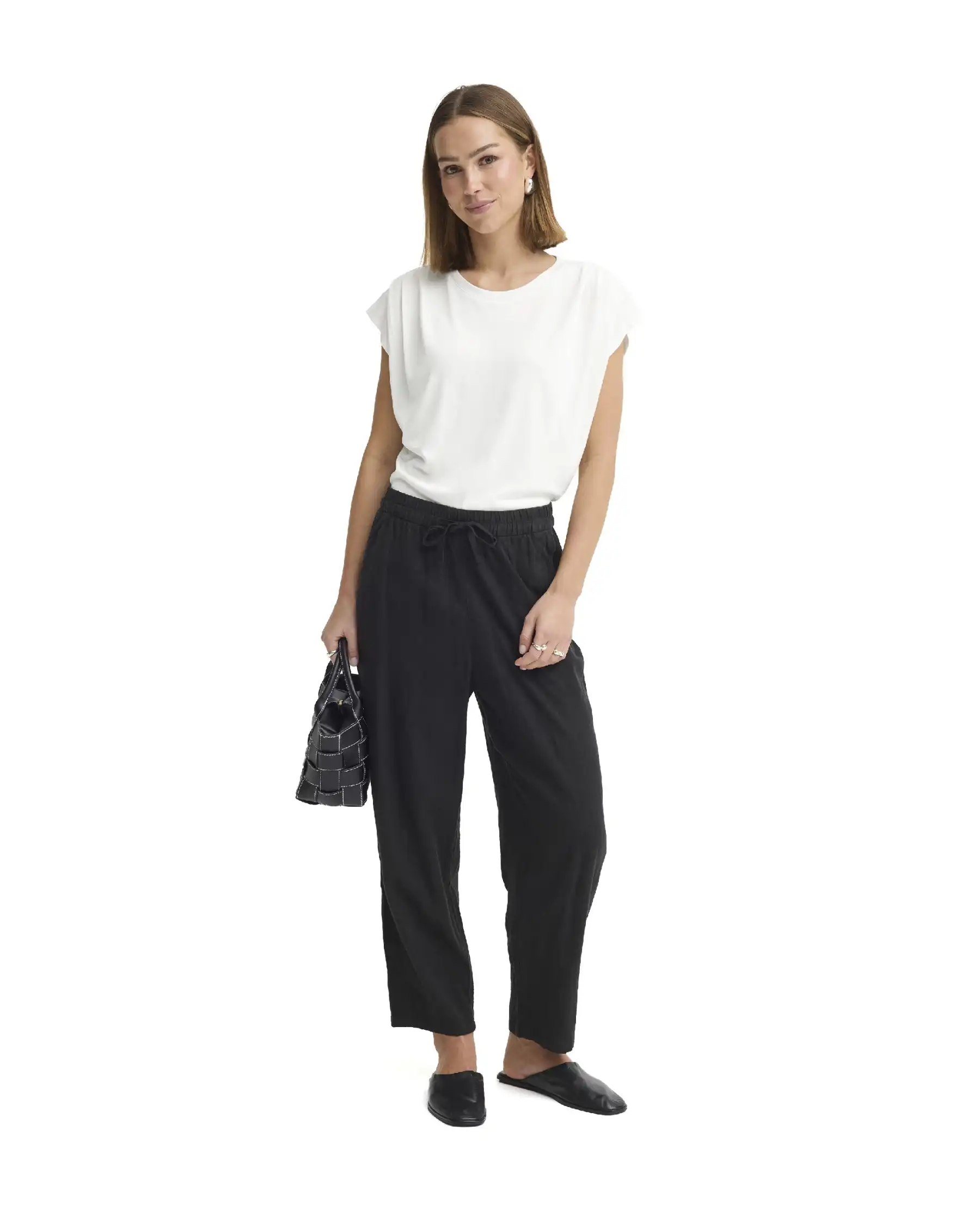 ICHI T-SHIRT LISKEN BIANCO