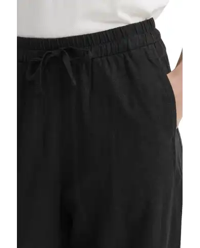 ICHI PANTALONI LINNO BARREL NERO