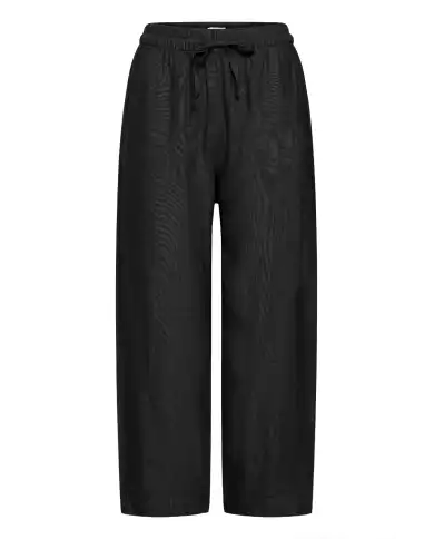 ICHI PANTALONI LINNO BARREL NERO