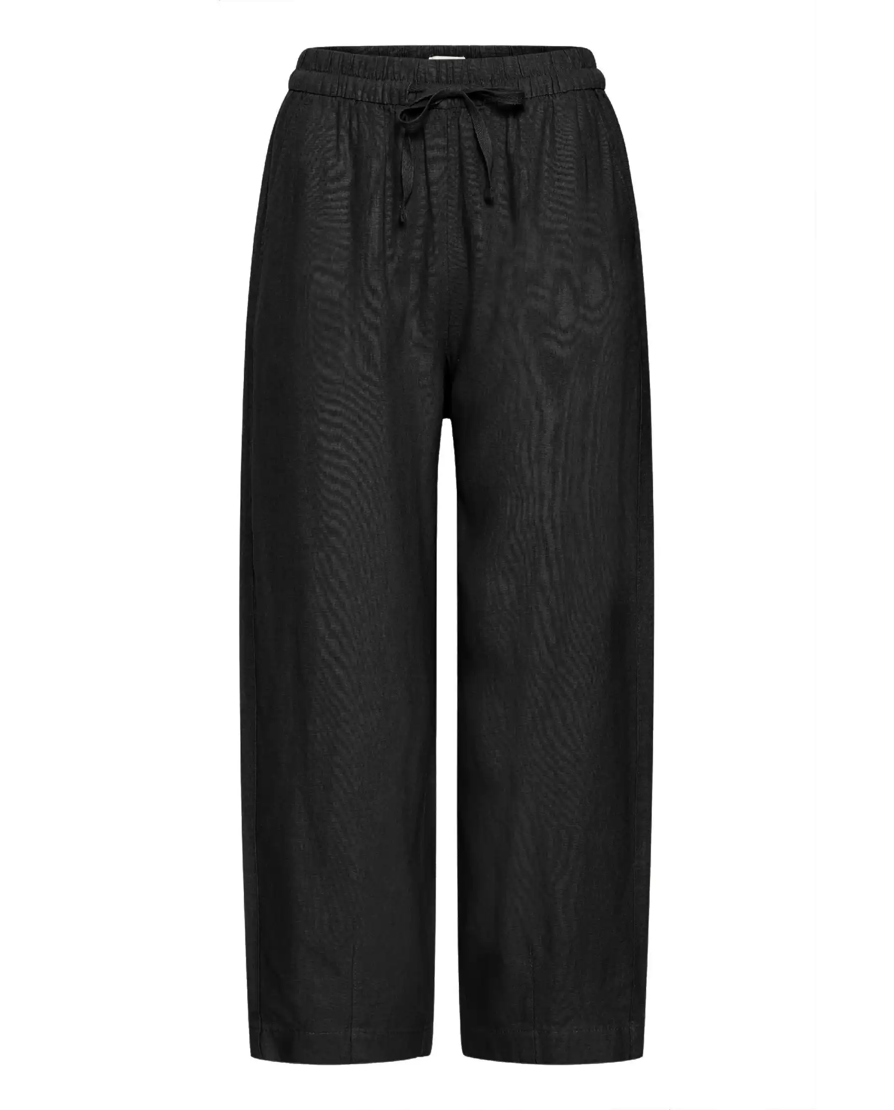 ICHI PANTALONI LINNO BARREL NERO