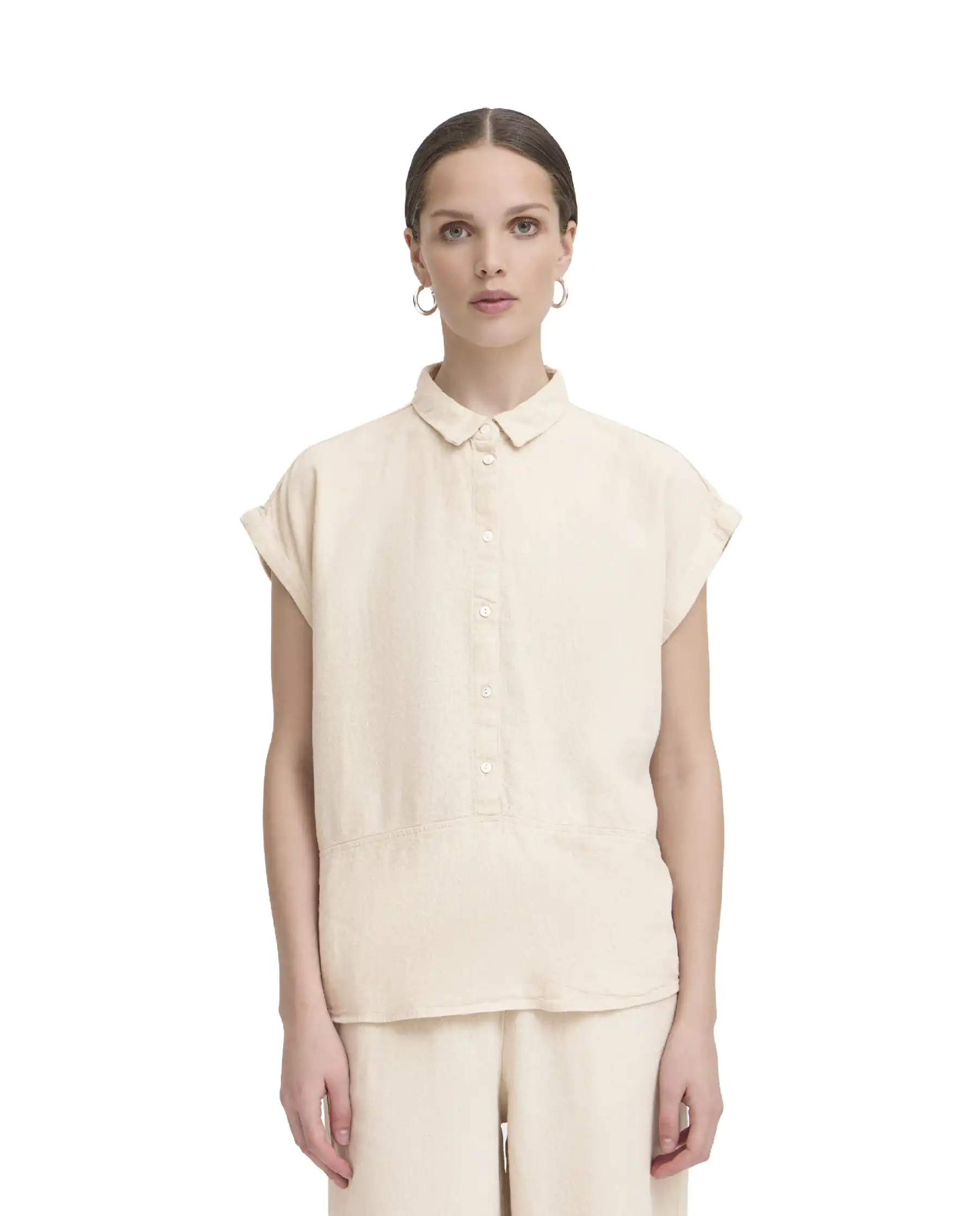 ICHI CAMICIA LINNO BEIGE
