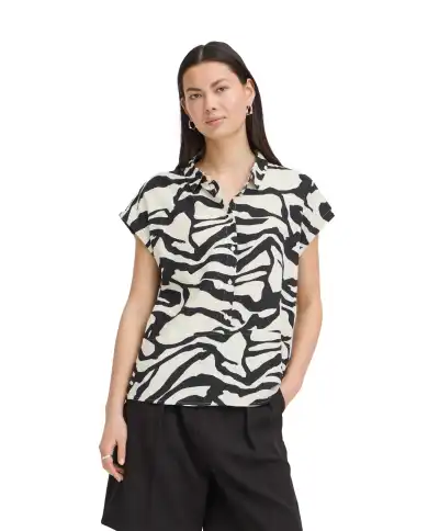 ICHI CAMICIA LINNO BIANCO