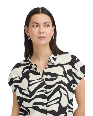 ICHI CAMICIA LINNO BIANCO