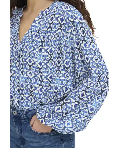 ICHI CAMICIA MARRAKECH AZZURRO