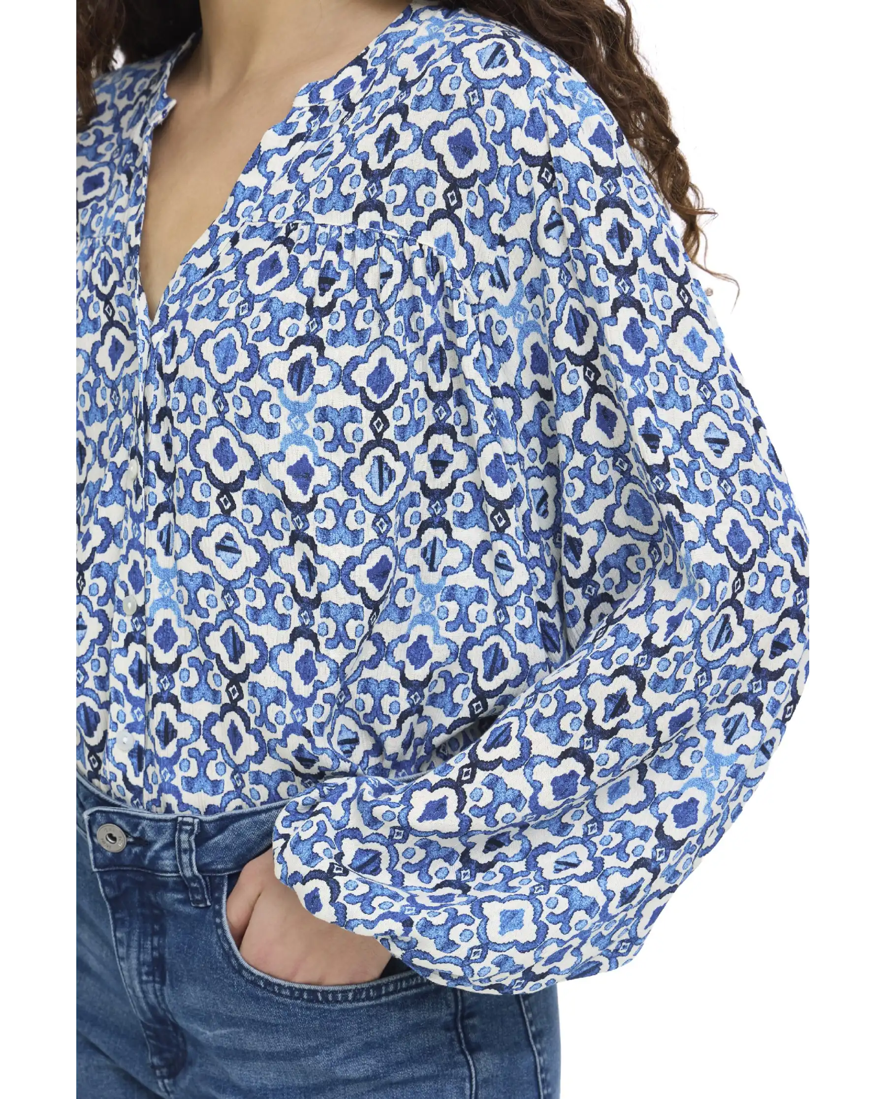 ICHI CAMICIA MARRAKECH AZZURRO