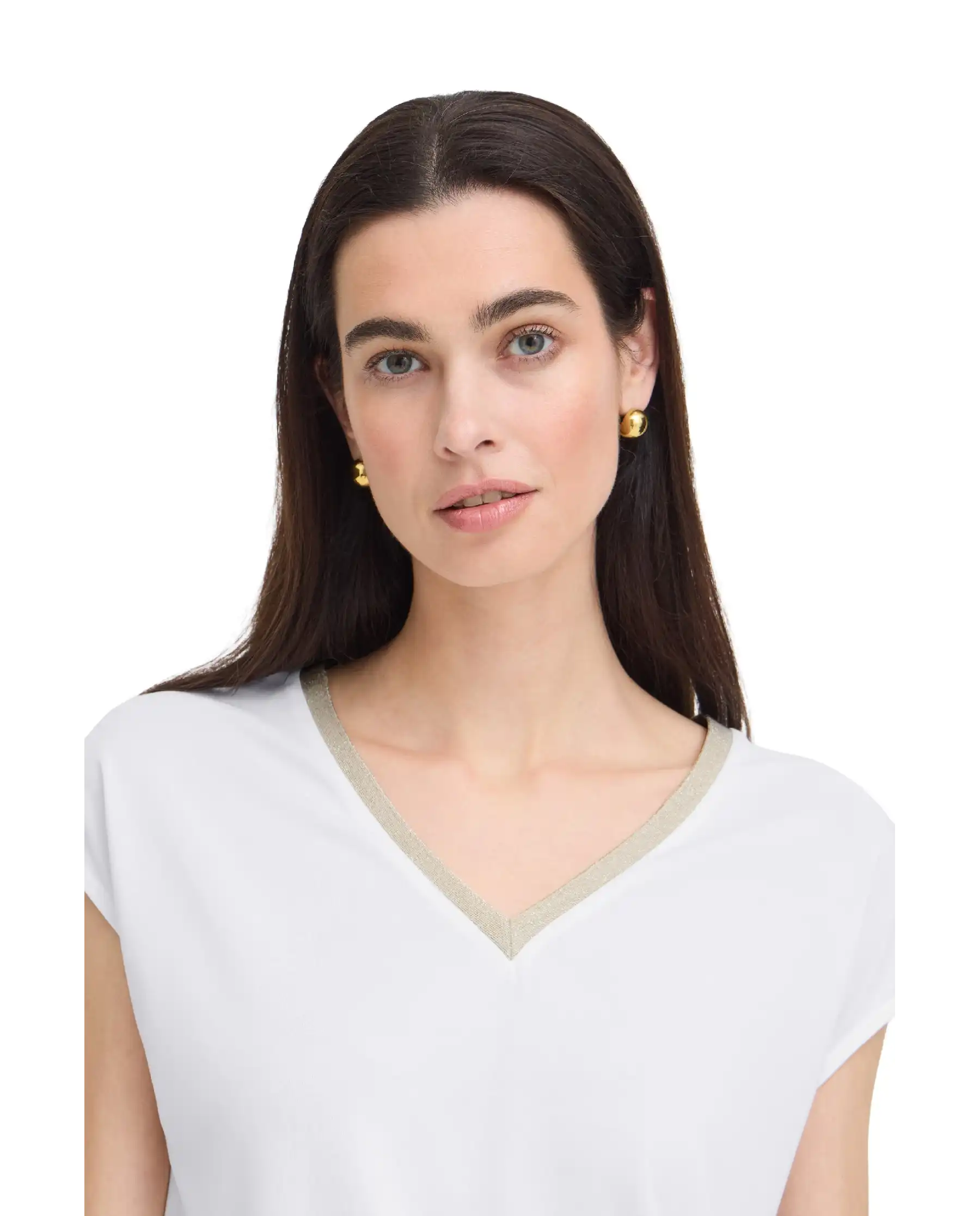 B.YOUNG T-SHIRT PERL LUREX BIANCO