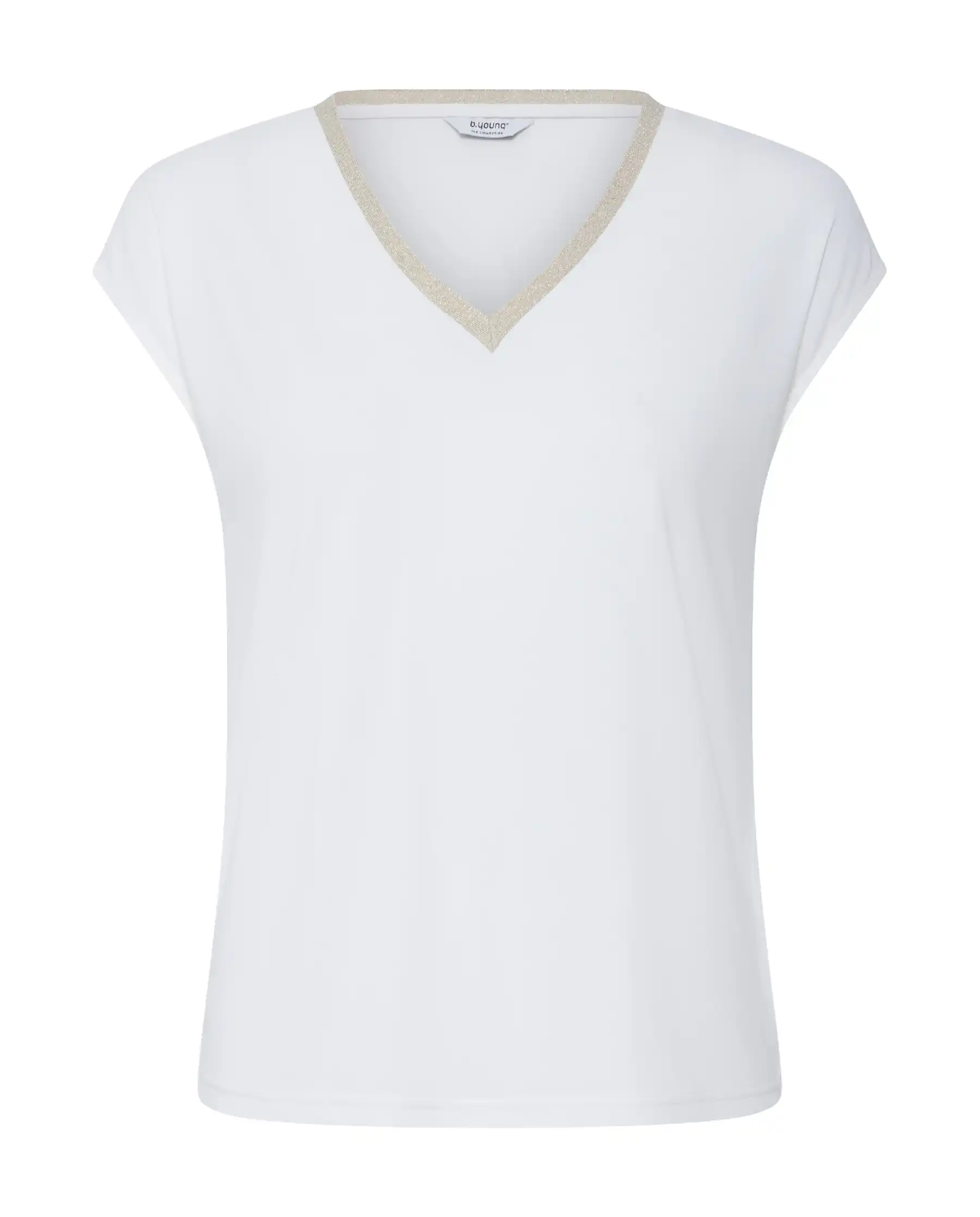 B.YOUNG T-SHIRT PERL LUREX BIANCO