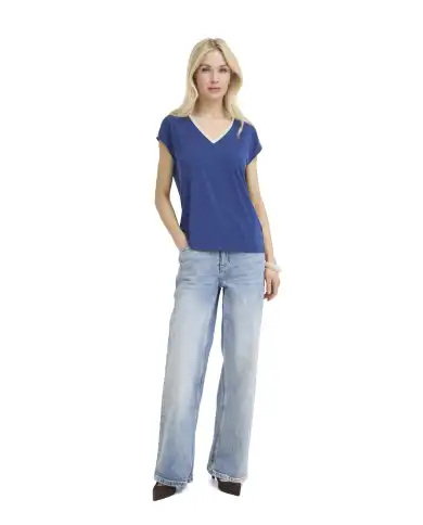 B.YOUNG T-SHIRT PERL LUREX BLU