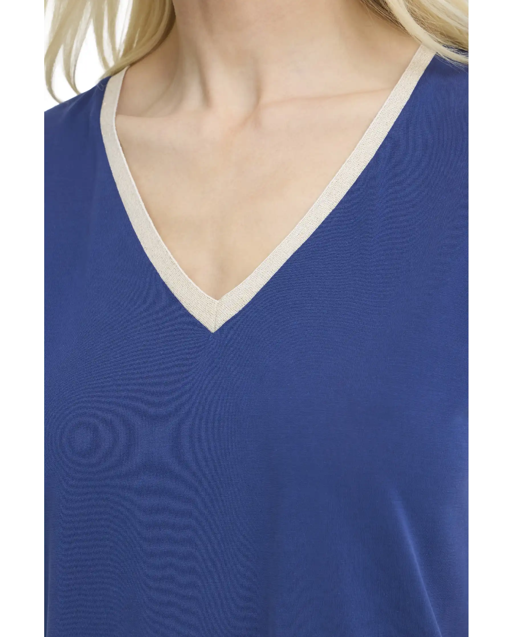 B.YOUNG T-SHIRT PERL LUREX BLU