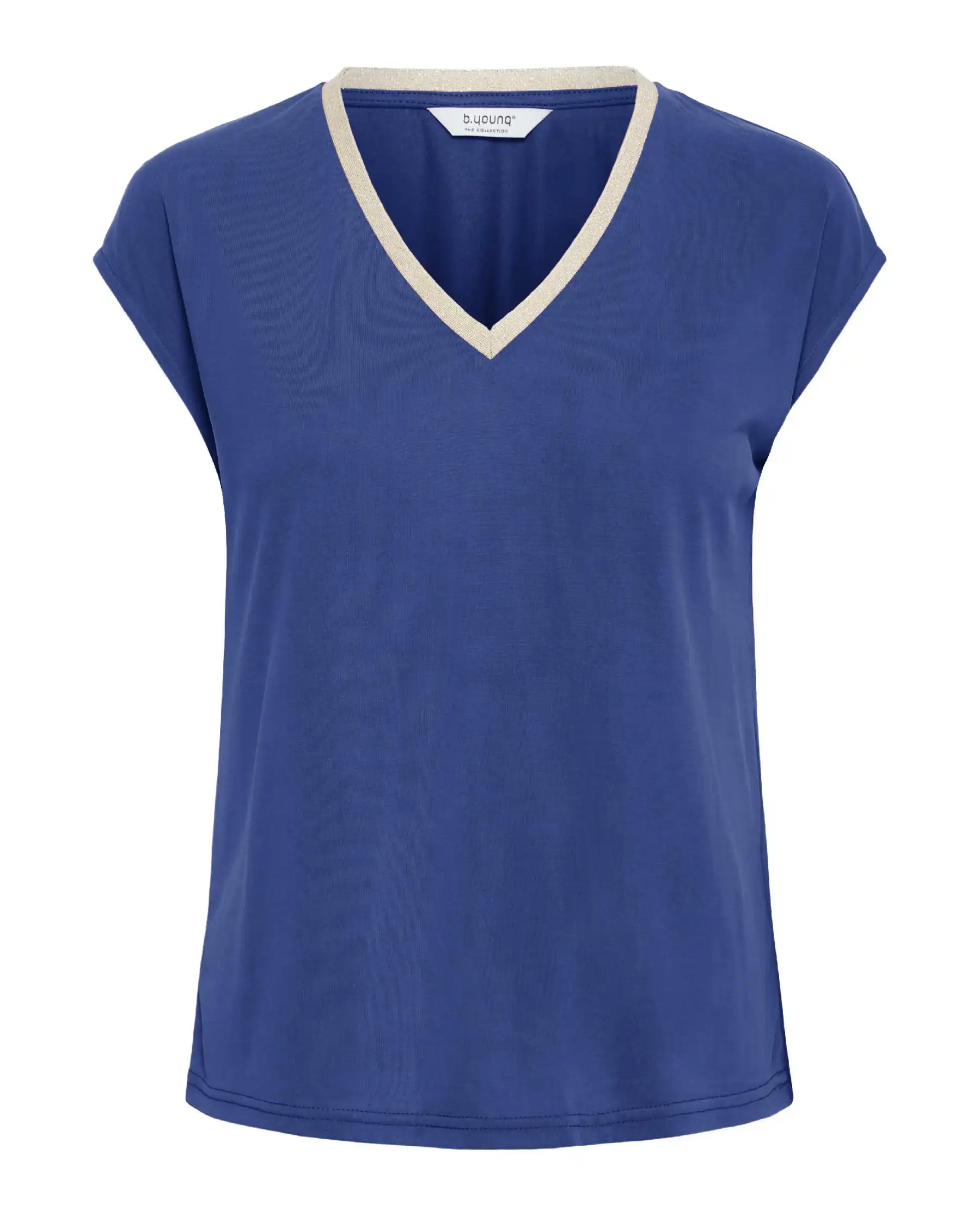B.YOUNG T-SHIRT PERL LUREX BLU