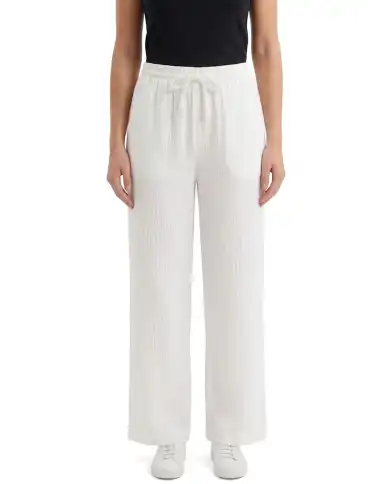 ICHI PANTALONI FOXA BARREL BIANCO