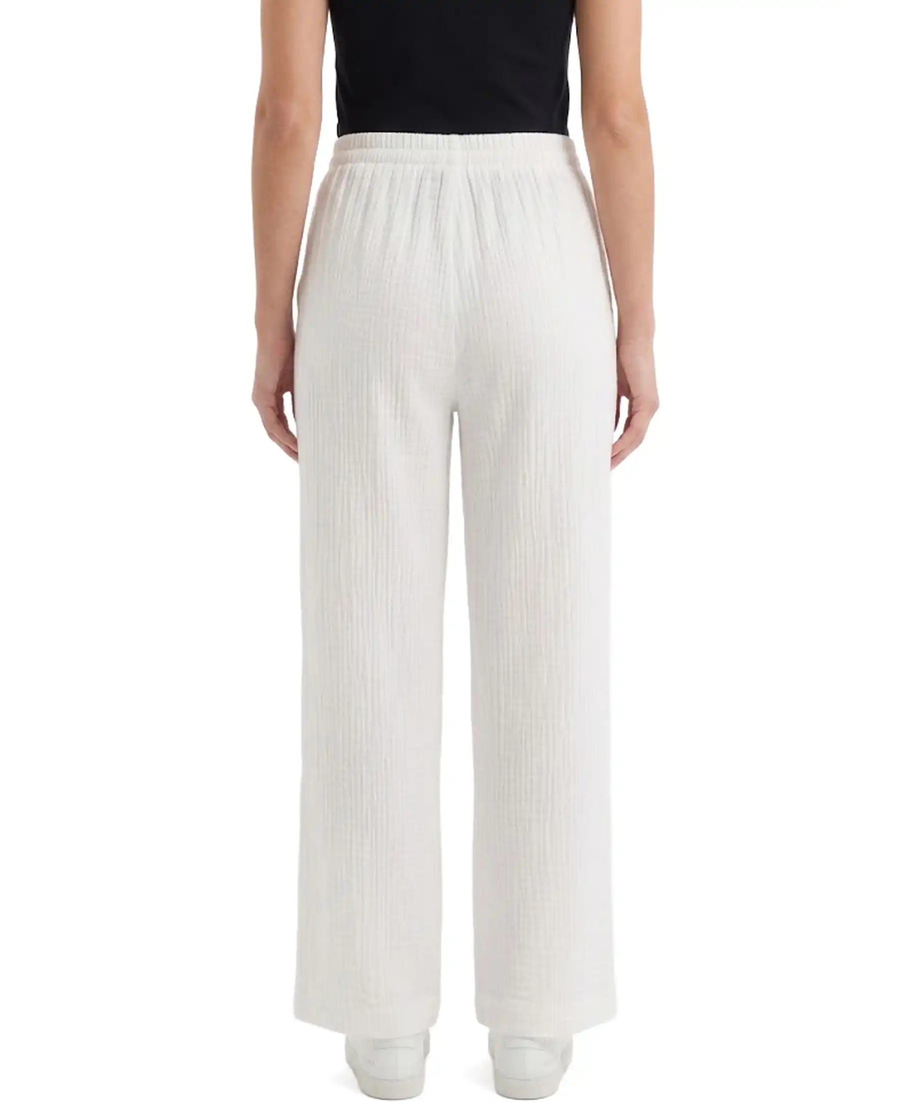 ICHI PANTALONI FOXA BARREL BIANCO