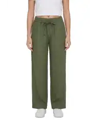 ICHI PANTALONI FOXA BARREL VERDE SCURO