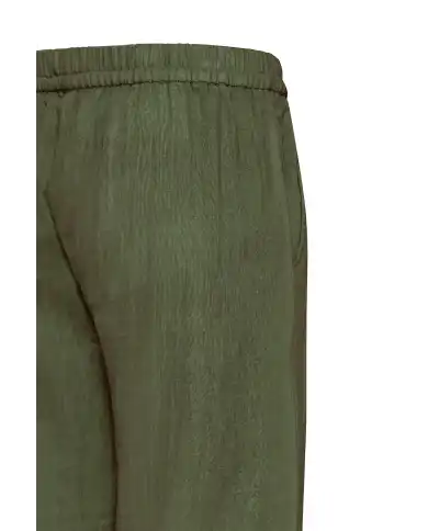 ICHI PANTALONI FOXA BARREL VERDE SCURO