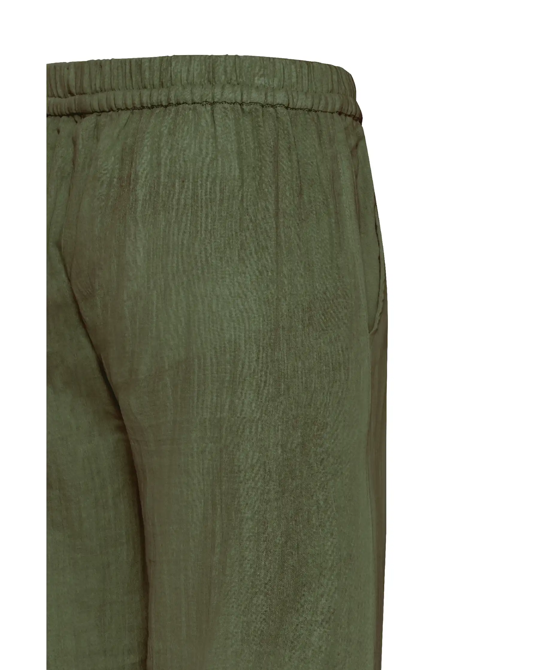 ICHI PANTALONI FOXA BARREL VERDE SCURO