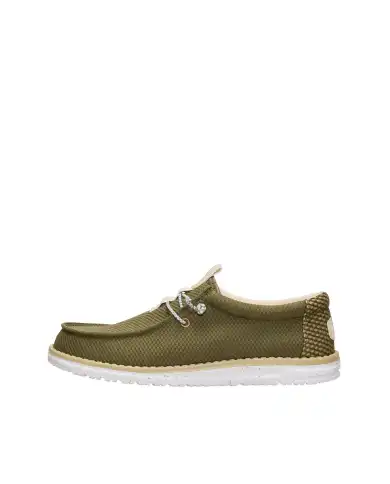 HEY DUDE WALLY MESH NEUTRALS VERDE MILITARE