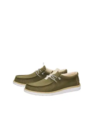 HEY DUDE WALLY MESH NEUTRALS VERDE MILITARE