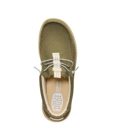 HEY DUDE WALLY MESH NEUTRALS VERDE MILITARE