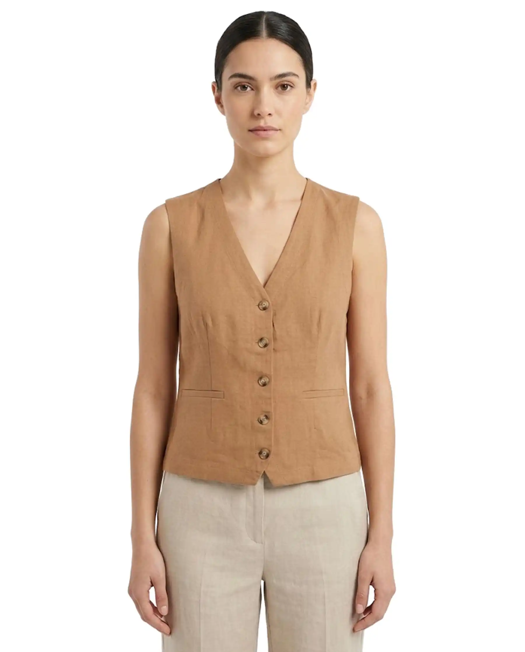 B.YOUNG GILET FALAKKA CAMMELLO