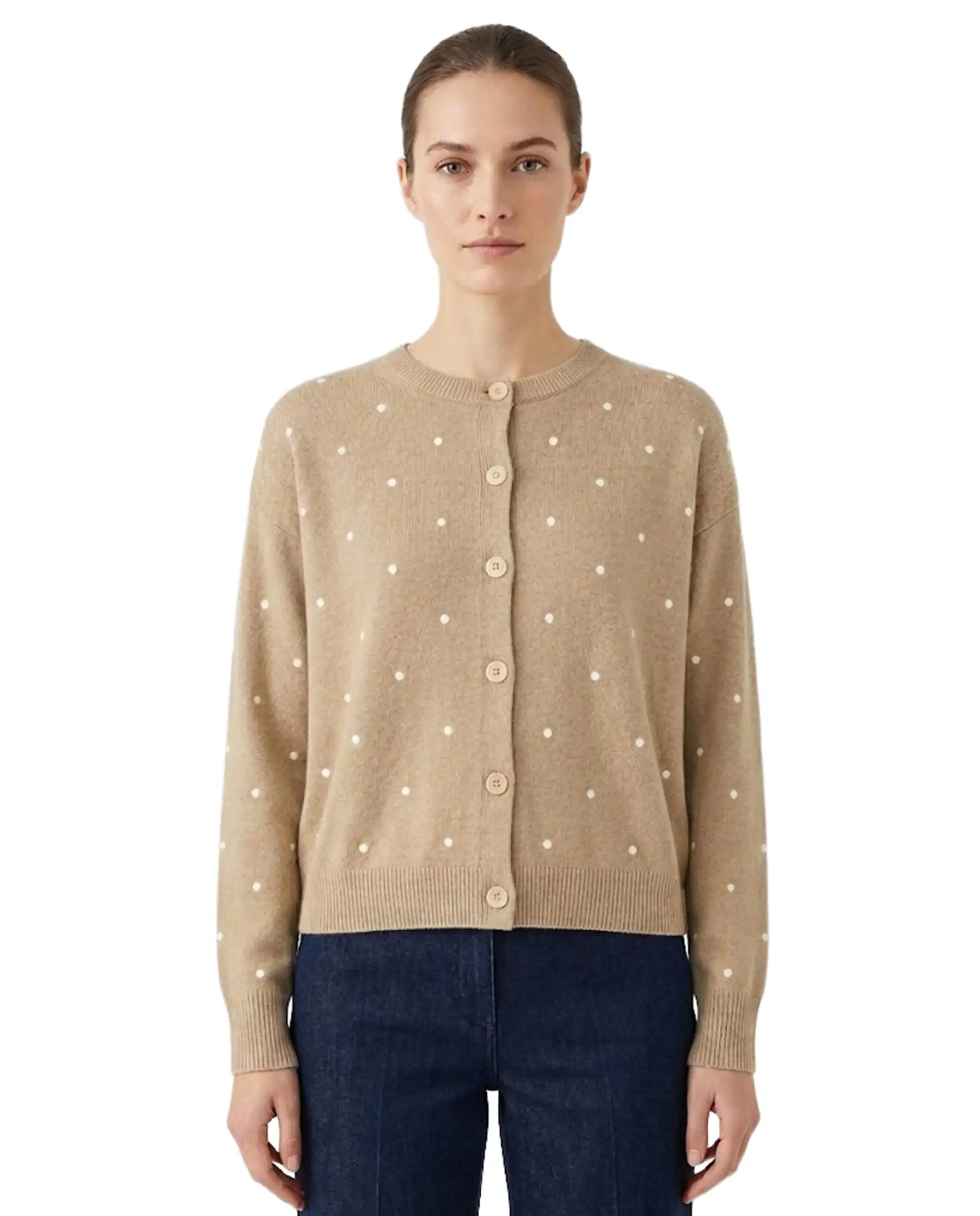 SUN 68 CARDIGAN A POIS BEIGE