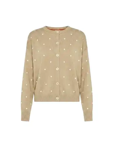 SUN 68 CARDIGAN A POIS BEIGE