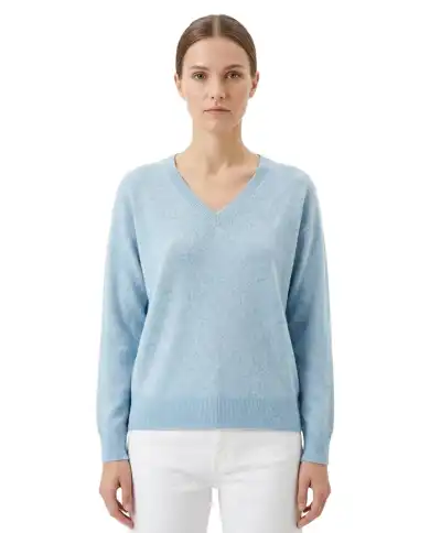 SUN 68 MAGLIA NECK SWEATER CIELO