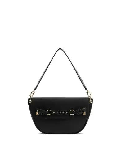 GUESS BORSA CAMELIA FLAP SHOULDER NERO
