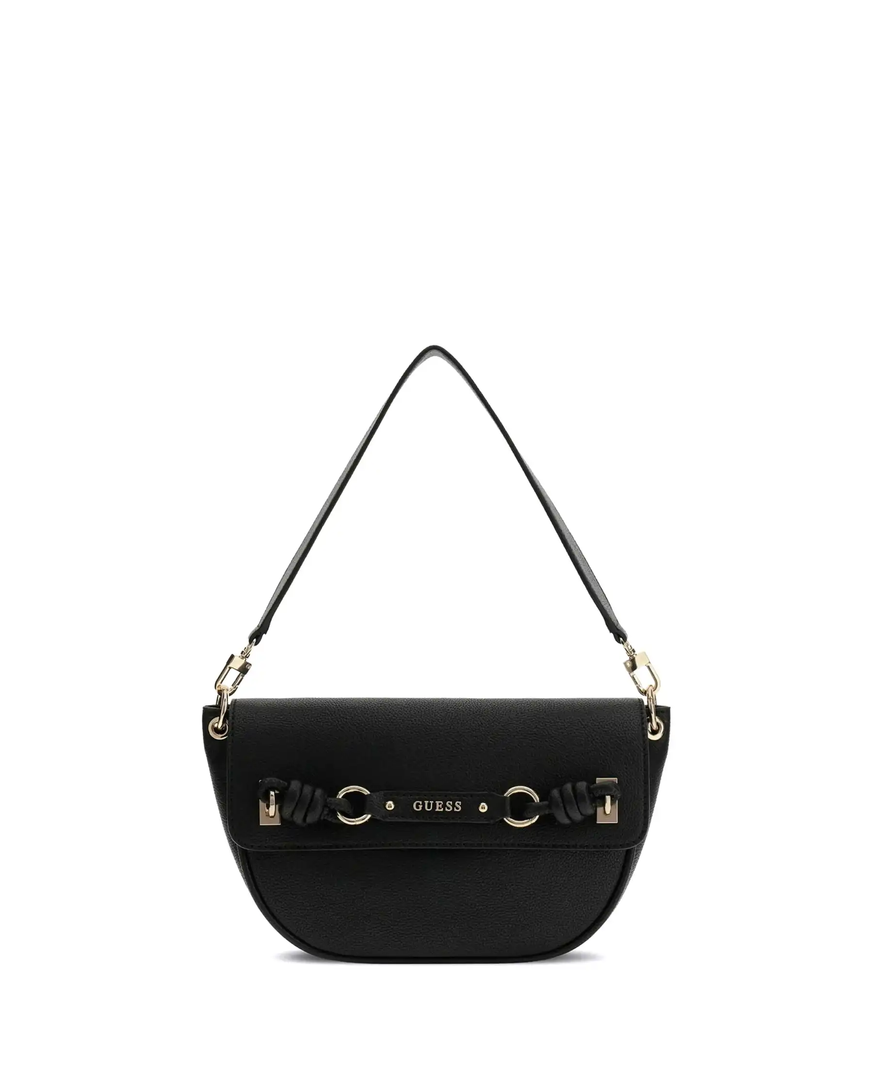 GUESS BORSA CAMELIA FLAP SHOULDER NERO