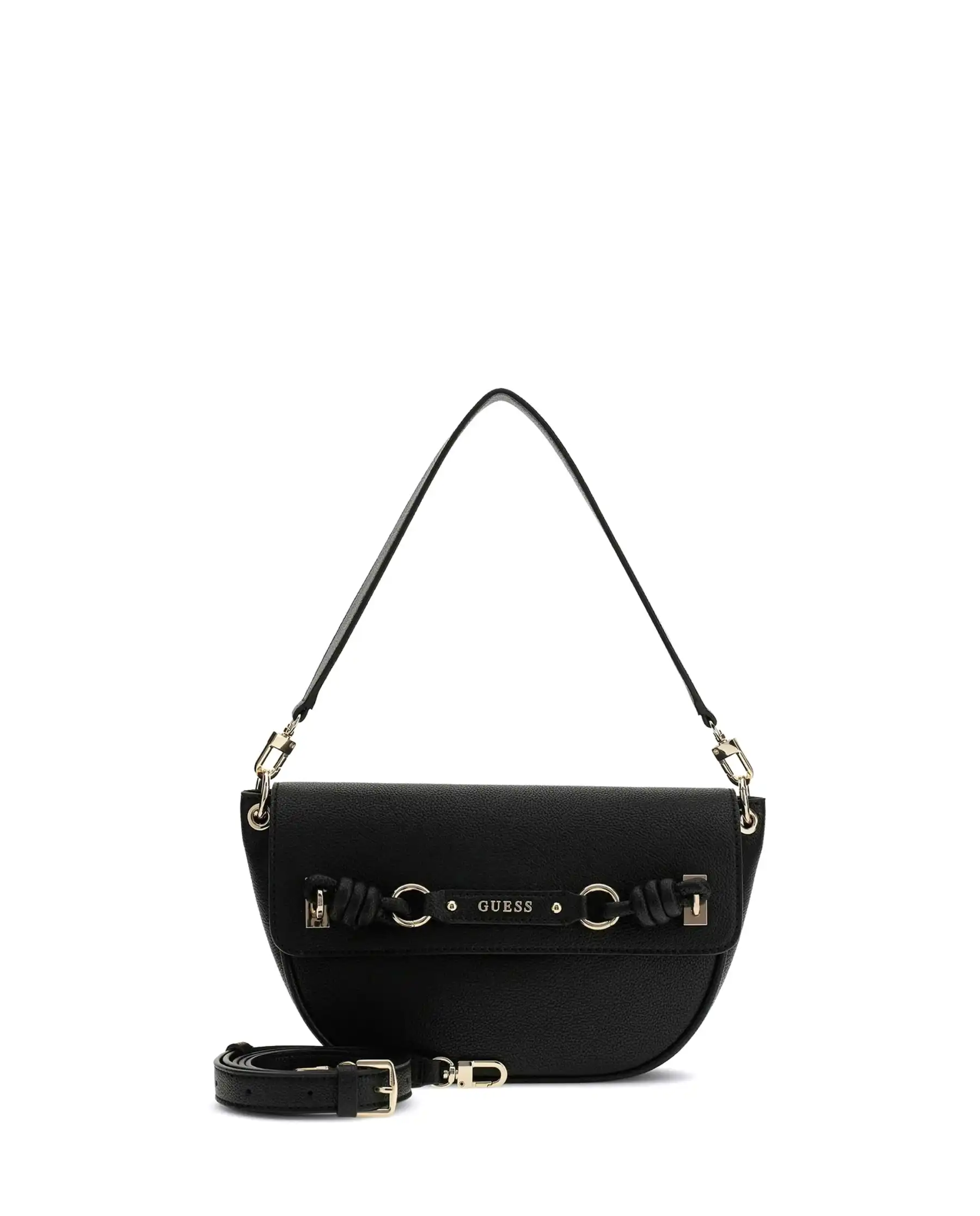 GUESS BORSA CAMELIA FLAP SHOULDER NERO