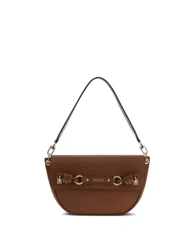 GUESS BORSA CAMELIA FLAP SHOULDER COGNAC