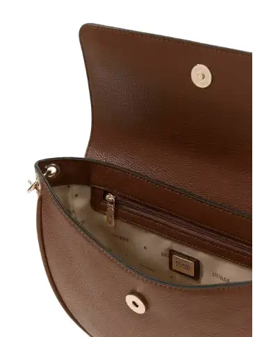 GUESS BORSA CAMELIA FLAP SHOULDER COGNAC